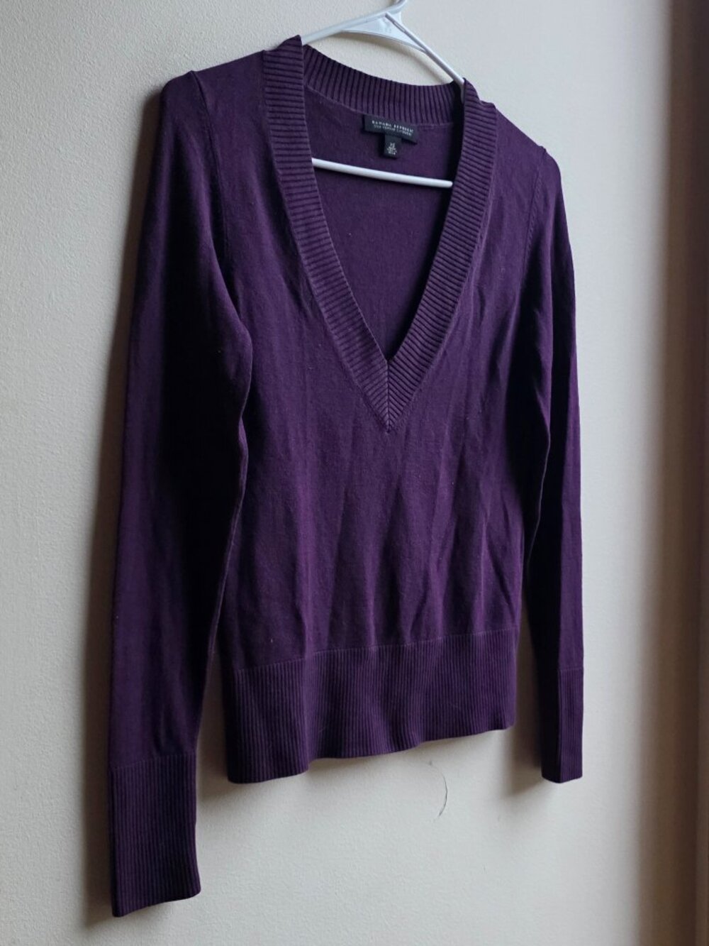 Banana Republic Purple Silk Cotton Cashmere V-Neck Sweater Size XS